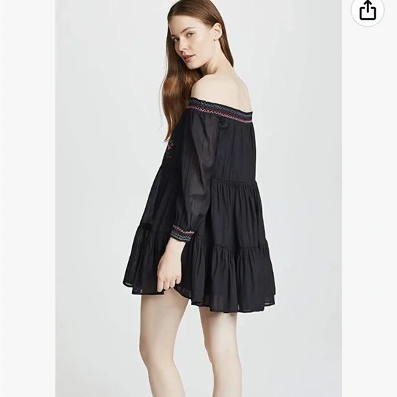 Free People Floral Embroidered Off The Shoulder Mini Dress Size Small S